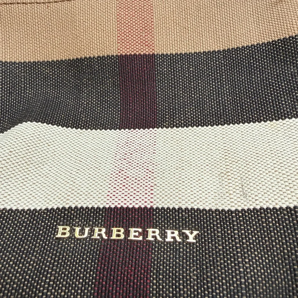 Burberry Brown Black and Red Canvas Drawstring Backpack